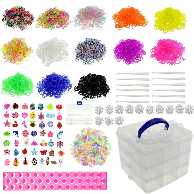 Foto van Loom twister loombandsset junior roze 8556-delig