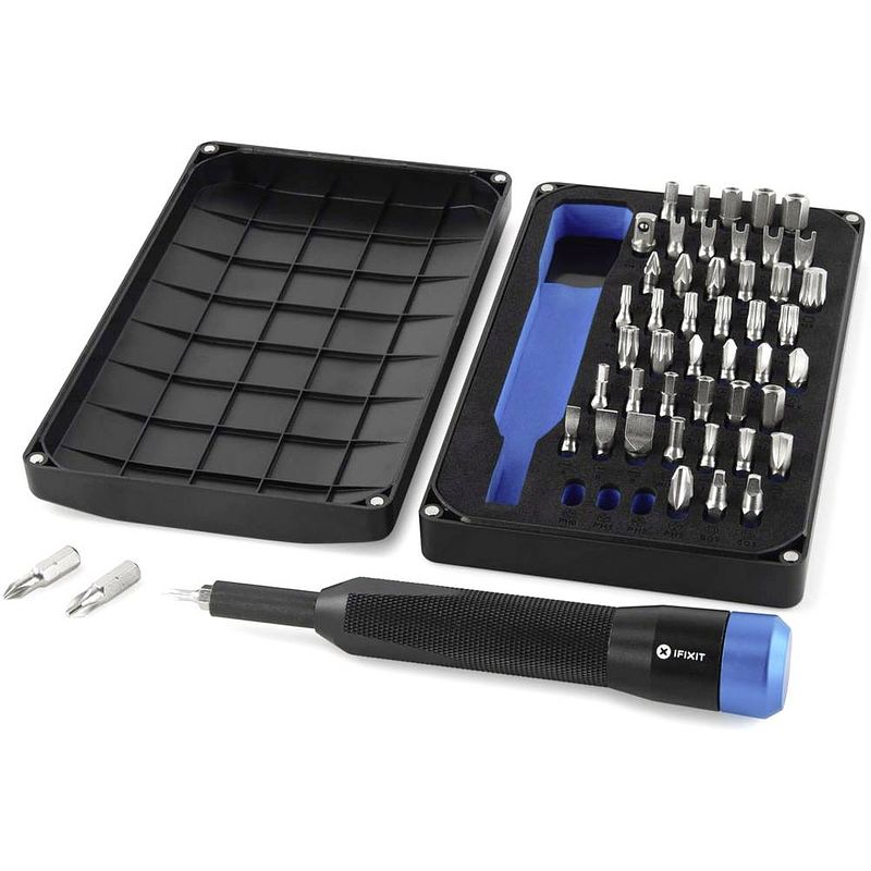 Foto van Ifixit mahi driver kit eu145391 bitset 48-delig plat, kruiskop phillips, inbus, kruiskop pozidriv, spanner, binnen-vierkant (robertson), spline, tri-wing,