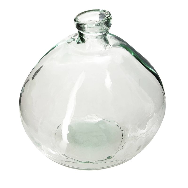 Foto van Atmosphera bloemenvaas organische bol fles vorm - helder transparant - glas - h22 x d21 cm - vazen