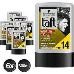 Foto van Taft haargel - super glue - styling gel - 6x 300ml (hold level 14)