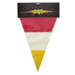 Foto van Plastic vlaggenlijn rood/wit/geel carnaval 10 meters - vlaggenlijnen