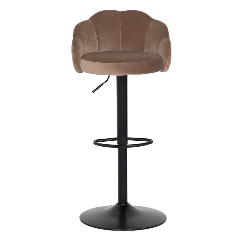 Foto van Giga meubel barstoel velvet - champagne - verstelbaar - stoel lise