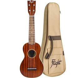 Foto van Flight heritage series mus-2 vintage satin sopraan ukelele met gigbag