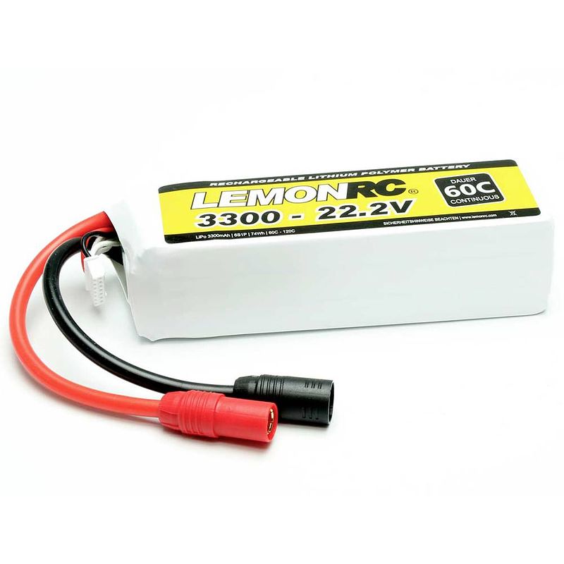 Foto van Lemonrc lipo accupack 22.2 v 3300 mah aantal cellen: 6 60 c softcase as150