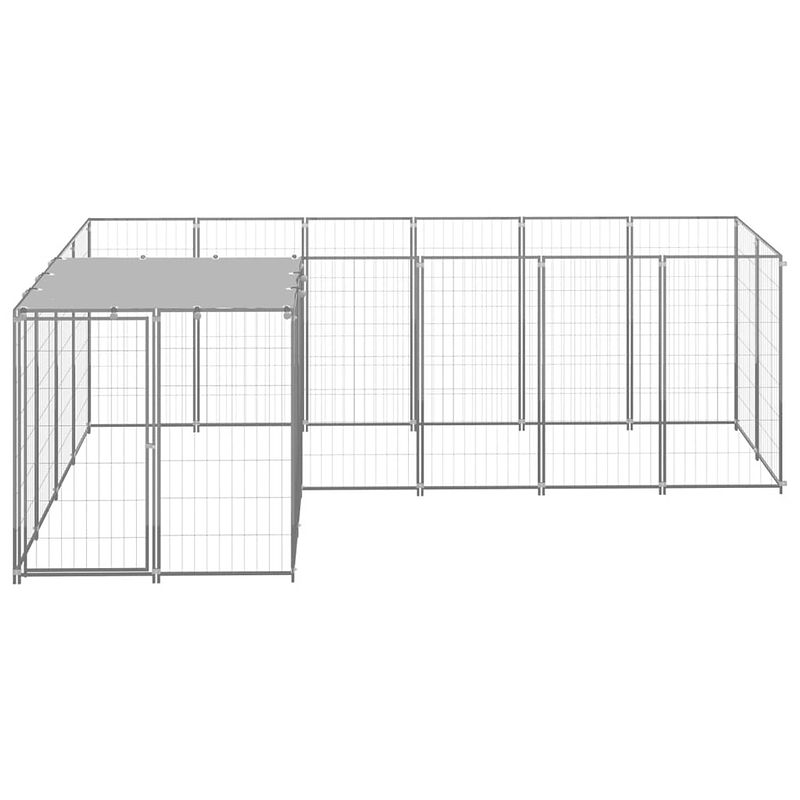 Foto van The living store grote hondenkennel - 220 x 330 x 110 cm - draadgaas - stalen constructie - waterbestendig dak