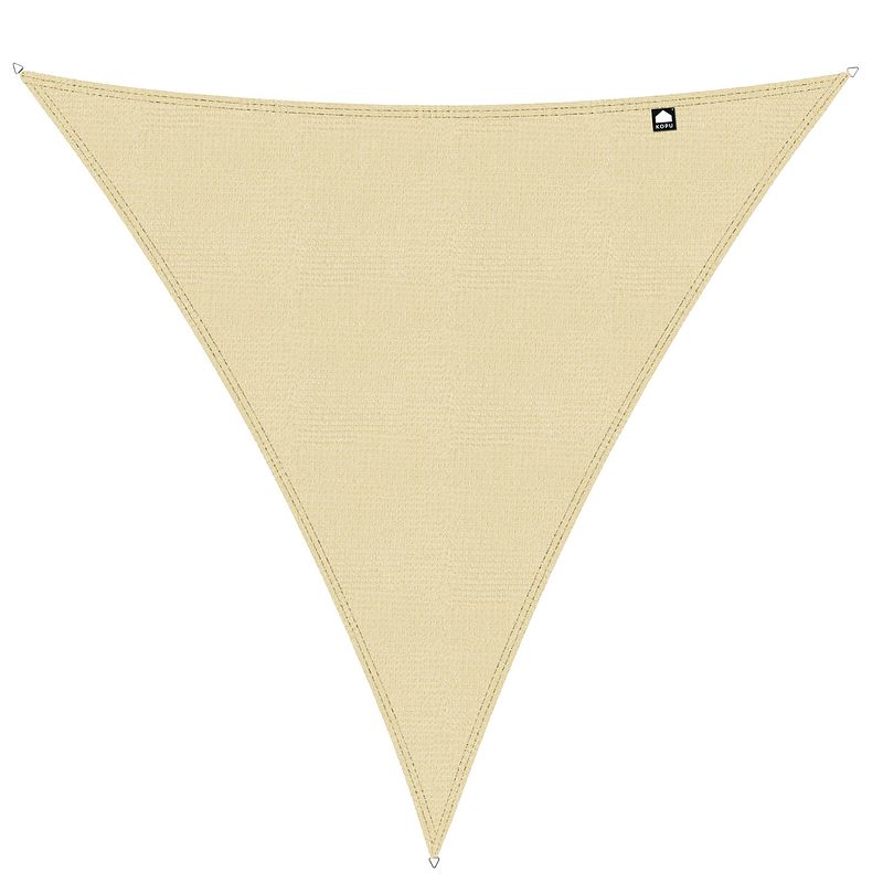 Foto van Kopu® schaduwdoek driehoek 4 mtr - 280 grams waterdoorlatend - creme