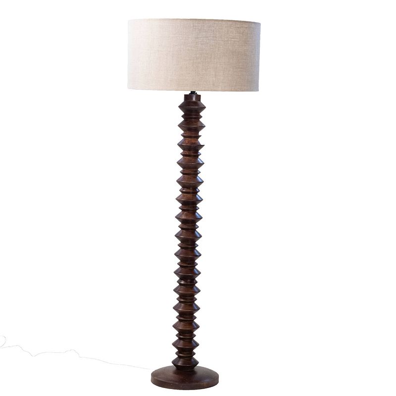 Foto van Giga meubel vloerlamp walnoot - 55cm - hout - tafellamp alice