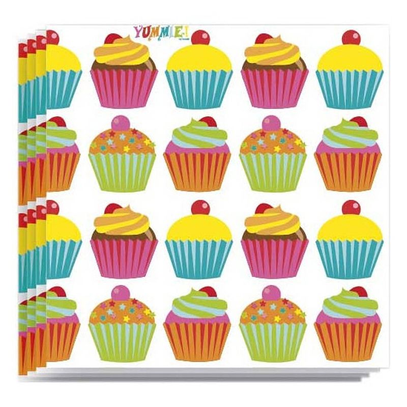 Foto van 60x cupcake dessert thema servetten 33 x 33 cm - feestservetten