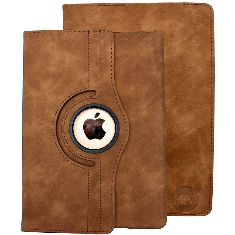 Foto van Hem silky brown ipad hoes voor ipad pro 2018/2020/2021/2022 - 12.9 inch draaibare autowake cover - met stylus pen