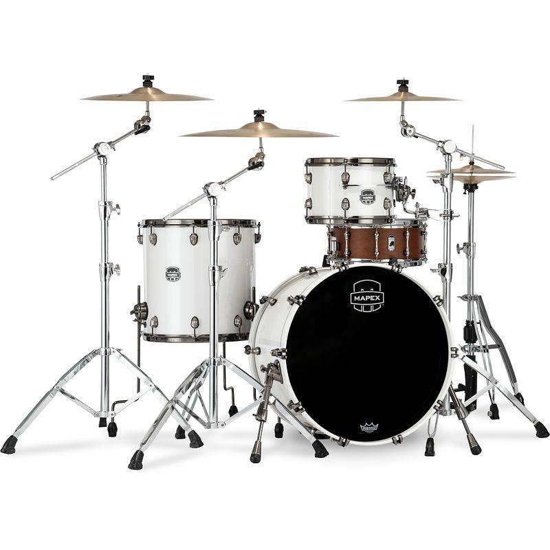 Foto van Mapex se426xhbpi saturn evolution hybrid rock polar white 3d. shellset