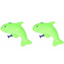 Foto van 2x stuks vis waterpistolen groen 9 cm - waterpistolen