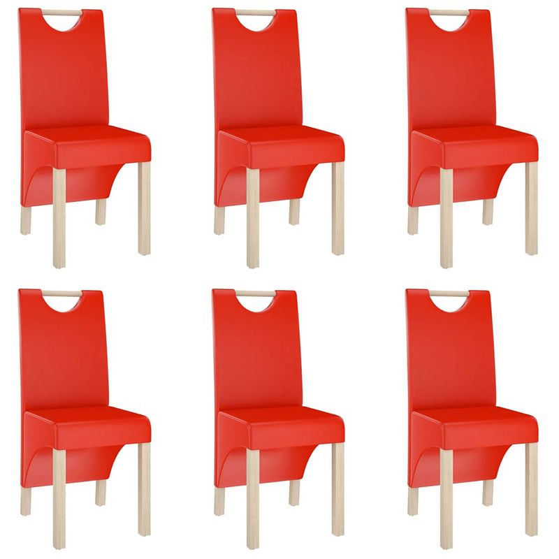 Foto van Vidaxl eetkamerstoelen 6 st kunstleer rood