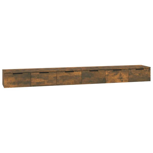 Foto van Vidaxl wandkasten 2 st 102x30x20 bewerkt hout gerookt eikenkleurig