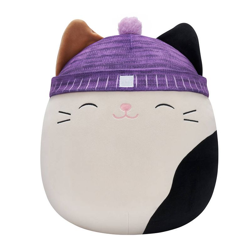 Foto van Squishmallows knuffel cam de kat met beanie - 40 cm