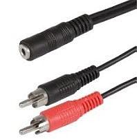 Foto van Scanpart adapterkabel 3.5s(f)-2tulp(m) 0,2m mini jack kabel