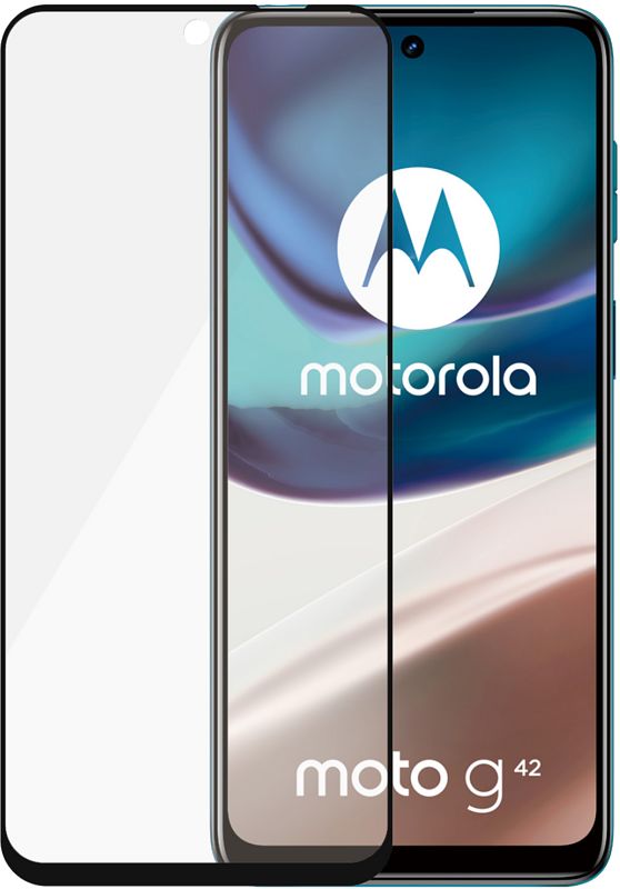 Foto van Panzerglass case friendly motorola moto g42 screenprotector glas zwart