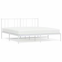 Foto van The living store bedframe - klassiek - metalen constructie - opbergruimte - comfortabele ondersteuning - wit -