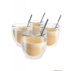 Foto van Vaja trends koffieglazen set - theeglazen met lepel - 4x250 ml