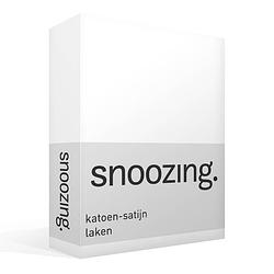 Foto van Snoozing - katoen-satijn - laken - eenpersoons - 150x260 - wit