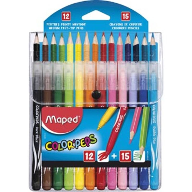 Foto van Maped color'speps combo pack 12 viltstiften + 15 kleurpotloden