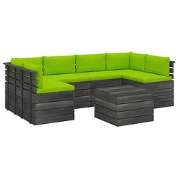 Foto van Vidaxl 7-delige loungeset met kussens pallet massief grenenhout