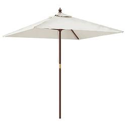 Foto van Vidaxl parasol met houten paal 198x198x231 cm zandkleurig