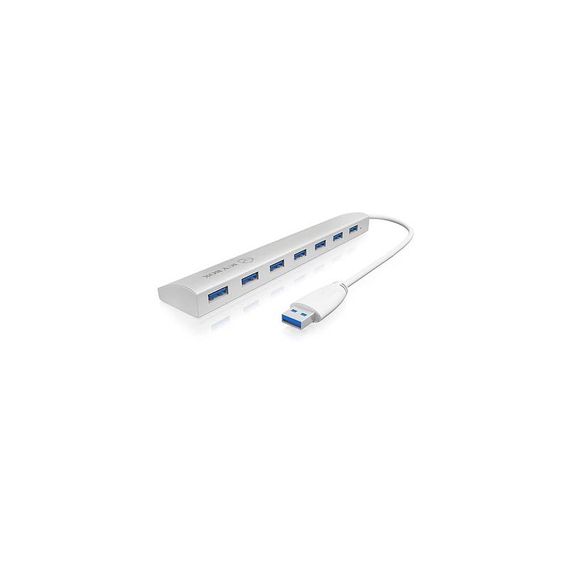 Foto van Icy box ib-ac6701 usb 3.2 gen 1-hub 7 poorten zilver