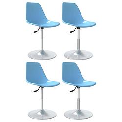 Foto van Vidaxl eetkamerstoelen draaibaar 4 st pp blauw