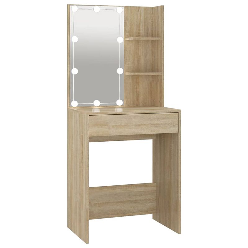 Foto van Vidaxl kaptafel met led-verlichting 60x40x140 cm sonoma eikenkleurig