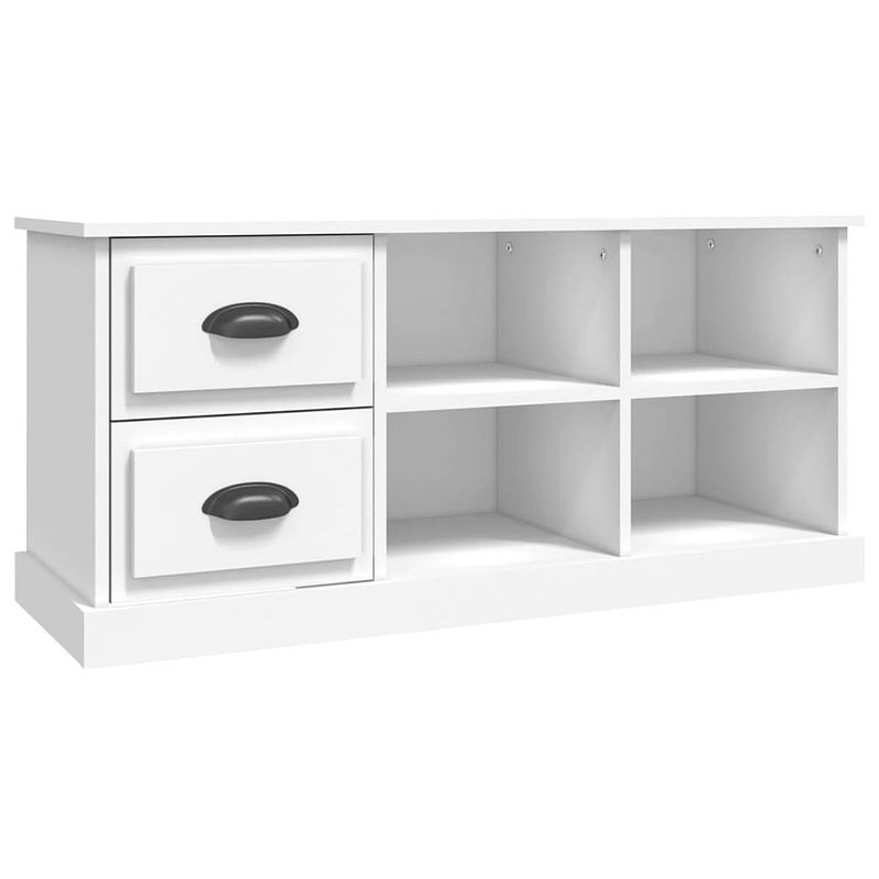 Foto van The living store tv-kast - 102x35.5x47.5 cm - duurzaam hout - wit