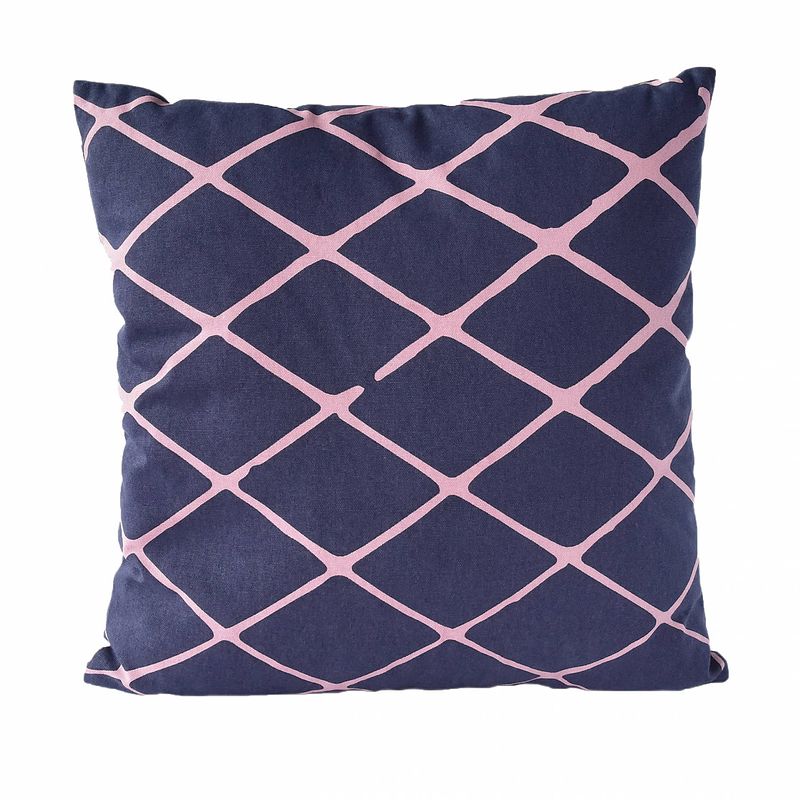 Foto van Sierkussen decoratie kussen diamond 45 x 45 cm blauw roze