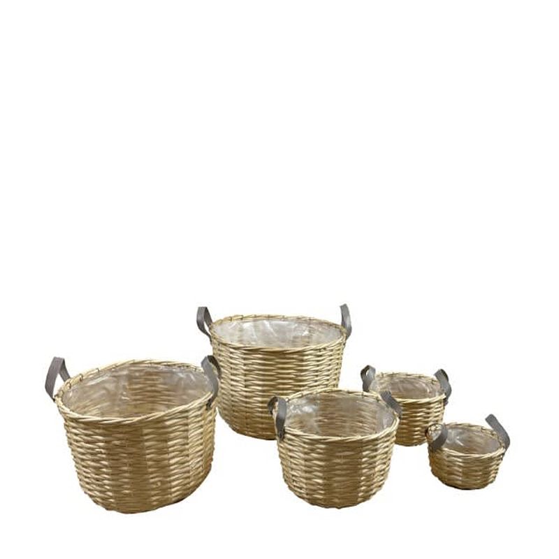 Foto van Dknc - manden - wilg - 38x28cm - set van 5 - beige