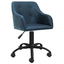 Foto van The living store eetkamerstoelen - draaibaar - blauw - stof - 53 x 51.5 x (81 - 93) cm