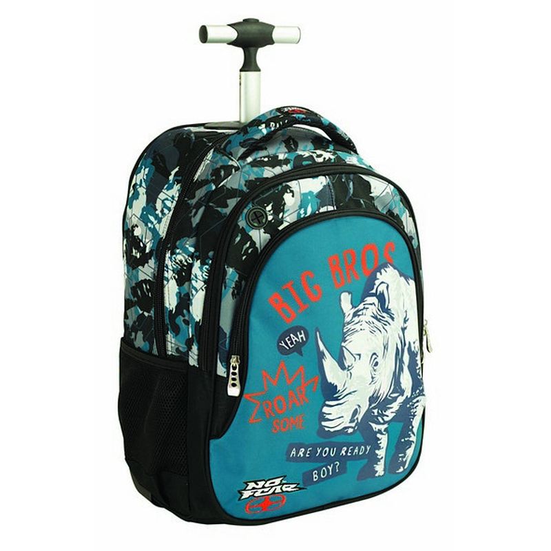 Foto van No fear trolleyrugzak junior 24,5 liter polyester blauw/zwart