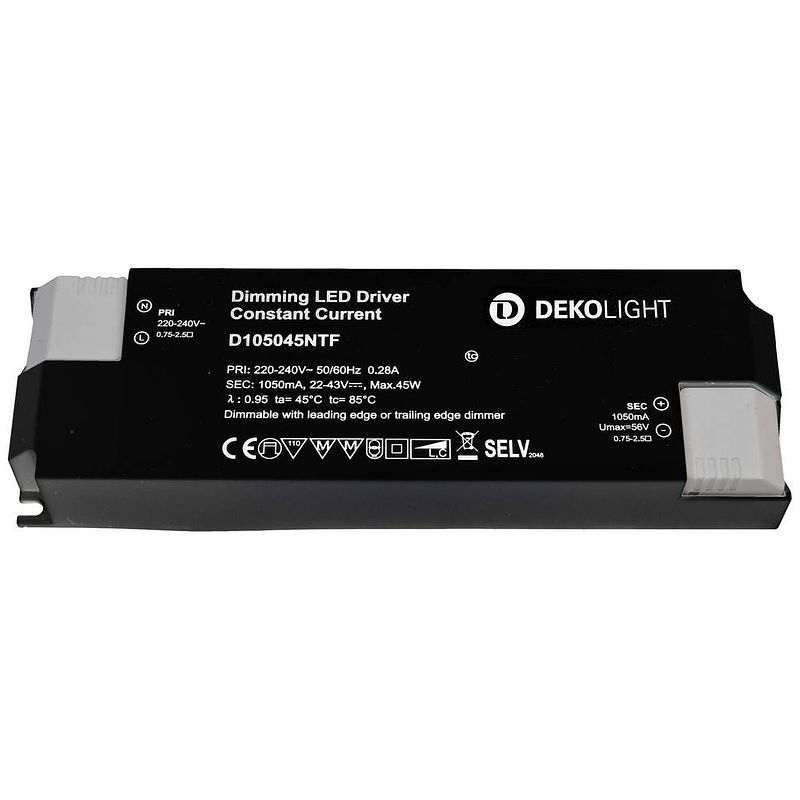 Foto van Deko light basic, dim, cc led-driver constante stroomsterkte 45 w 1.05 a 22 - 43 v/dc