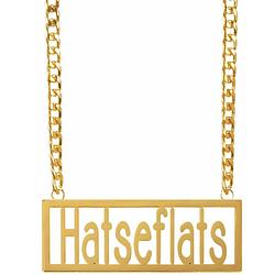Foto van Verkleed sieraden ketting - thema hatseflats - feestartikelen - goudkleurig - verkleedsieraden