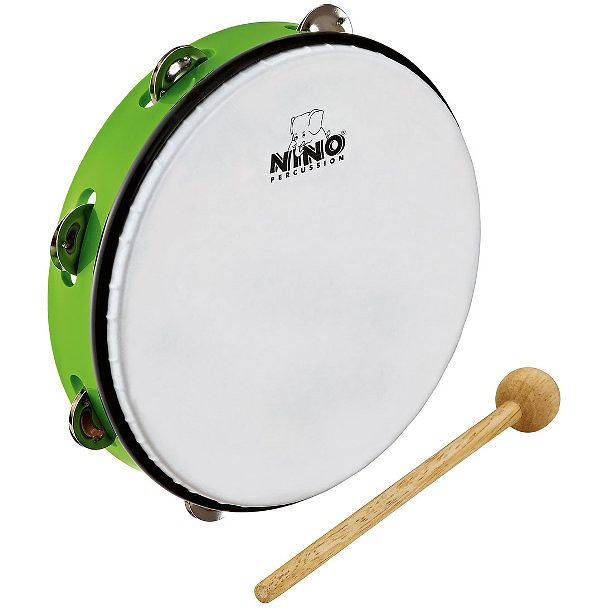 Foto van Nino percussion nino24gg jingle-drum handtrommel grass green