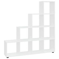 Foto van Vidaxl boekenkast trapvormig 142 cm bewerkt hout hoogglans wit