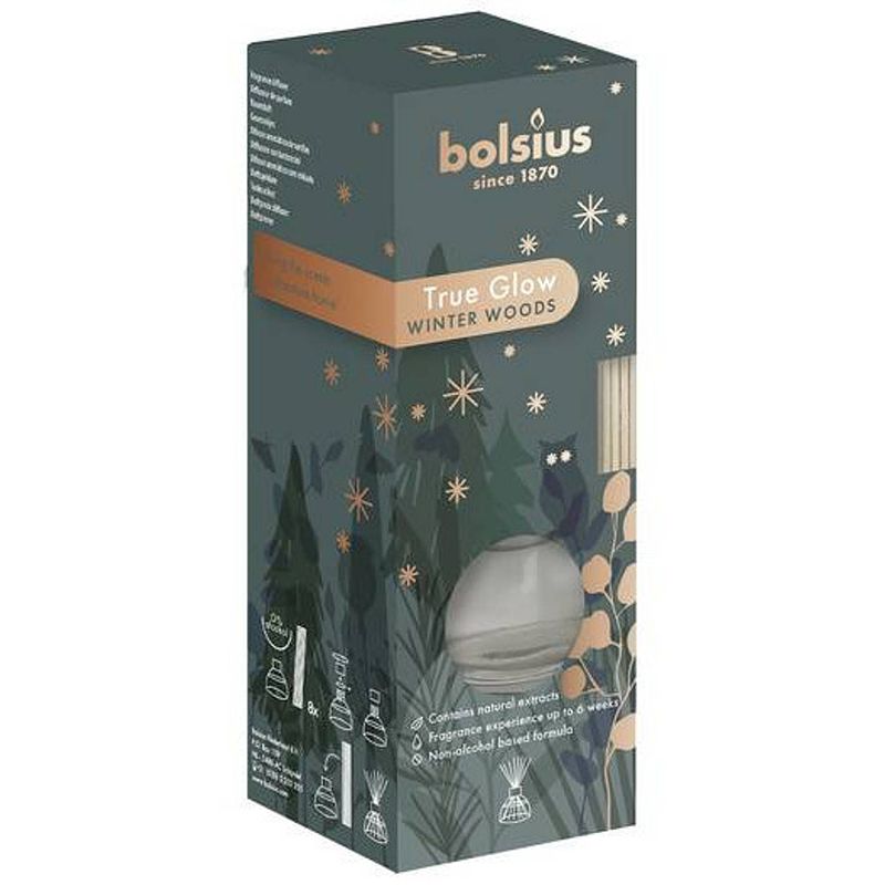 Foto van Bolsius geurverspreider true glow winter woods 45 ml glas