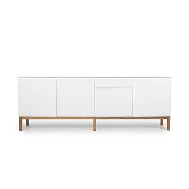 Foto van Tenzo dressoir patch 4 deuren en 1 lade - wit/eikenkleur - 85x238,5x47 cm - leen bakker