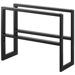 Foto van Yamazaki extendable shoe rack 2 tier - line - black