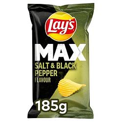 Foto van Lay's max ribbel chips zout & peper 185gr bij jumbo