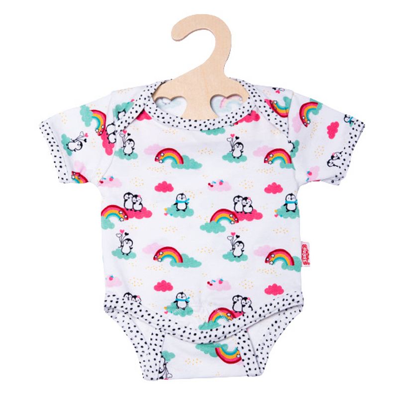 Foto van Heless poppenromper penguin dots 35-45 cm katoen wit