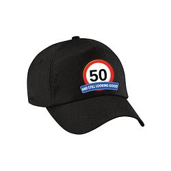 Foto van 50 and still looking good stopbord cadeau pet / cap sarah / abraham zwart voor dames en heren - verkleedhoofddeksels