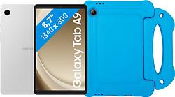 Foto van Samsung galaxy tab a9 8,7 inch 128gb wifi zilver + bluebuilt kids cover blauw