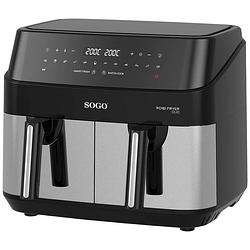 Foto van Sogo human technology airfryer 1750 w max. bpa-vrij, instelbare temperatuur, timerfunctie, oververhittingsbeveiliging zwart, rvs