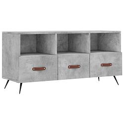 Foto van The living store tv-meubel - betongrijs - 102 x 36 x 50 cm - bewerkt hout en ijzer