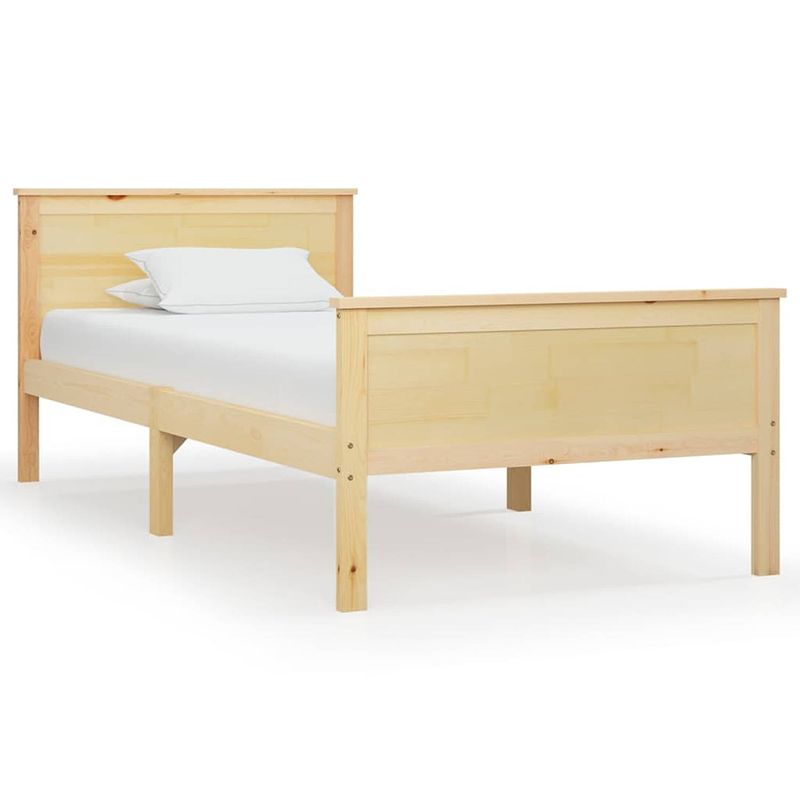 Foto van The living store houten bedframe - naam - bedframe - 208 x 108 x 77 cm - massief grenenhout