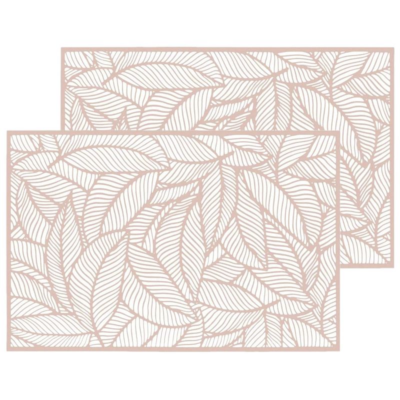 Foto van Set van 6x stuks placemats jungle roze pvc 45 x 30 cm - placemats