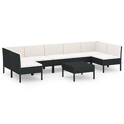 Foto van Vidaxl 8-delige loungeset met kussens poly rattan zwart